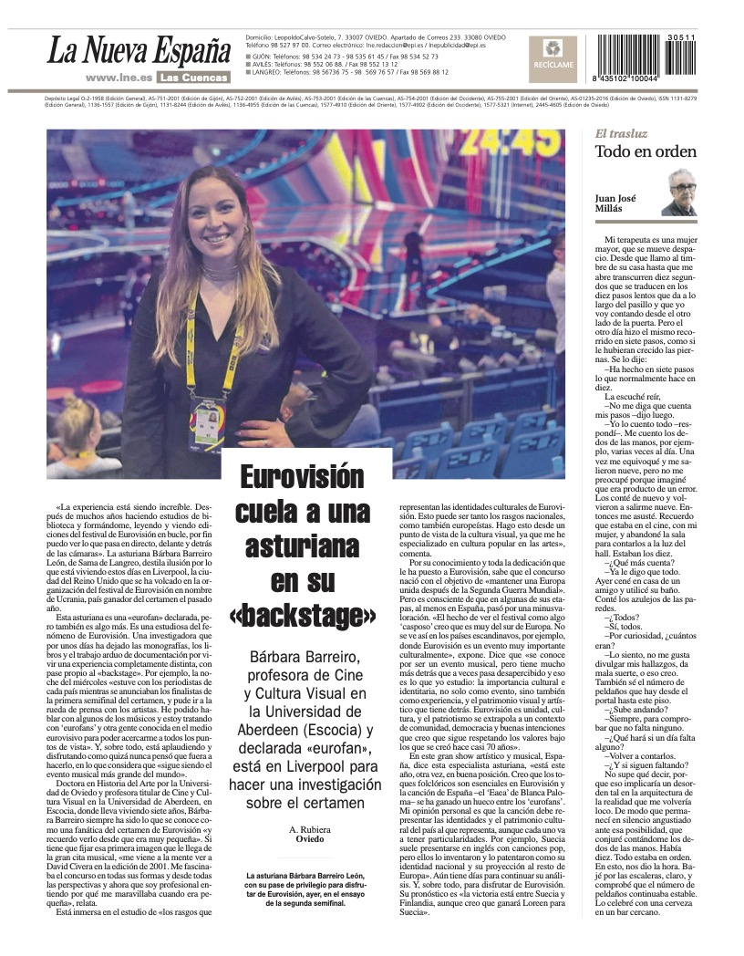 Eurovisión cuela a una asturiana en su “backstage”