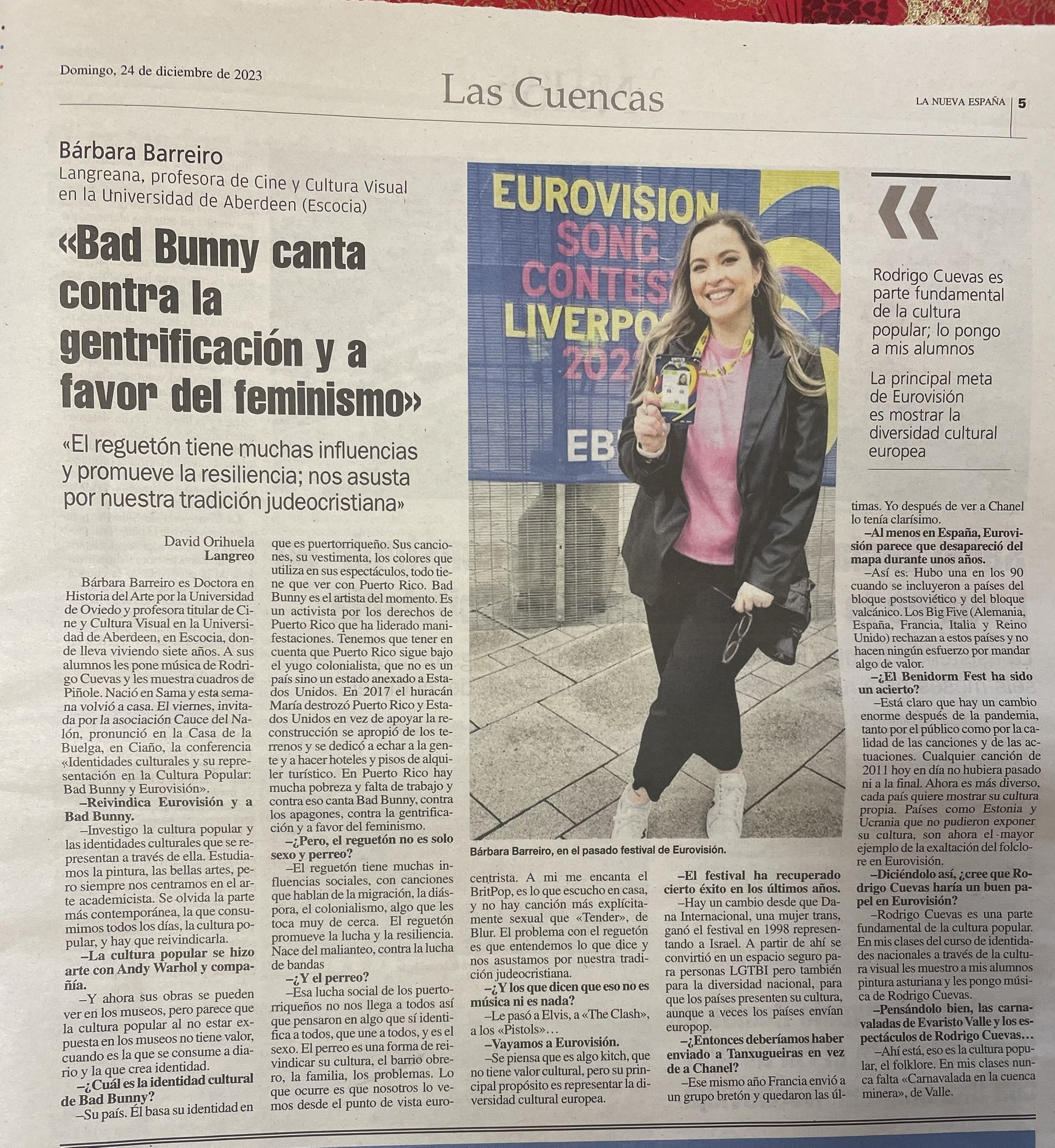 “Bad Bunny canta contra la gentrificación y a favor del feminismo”